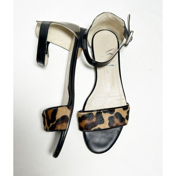 Attilio Giusti Leombruni Calf Hair Animal Print Ankle Strap Sandals -Sz 39.5 (9) - Picture 4 of 7